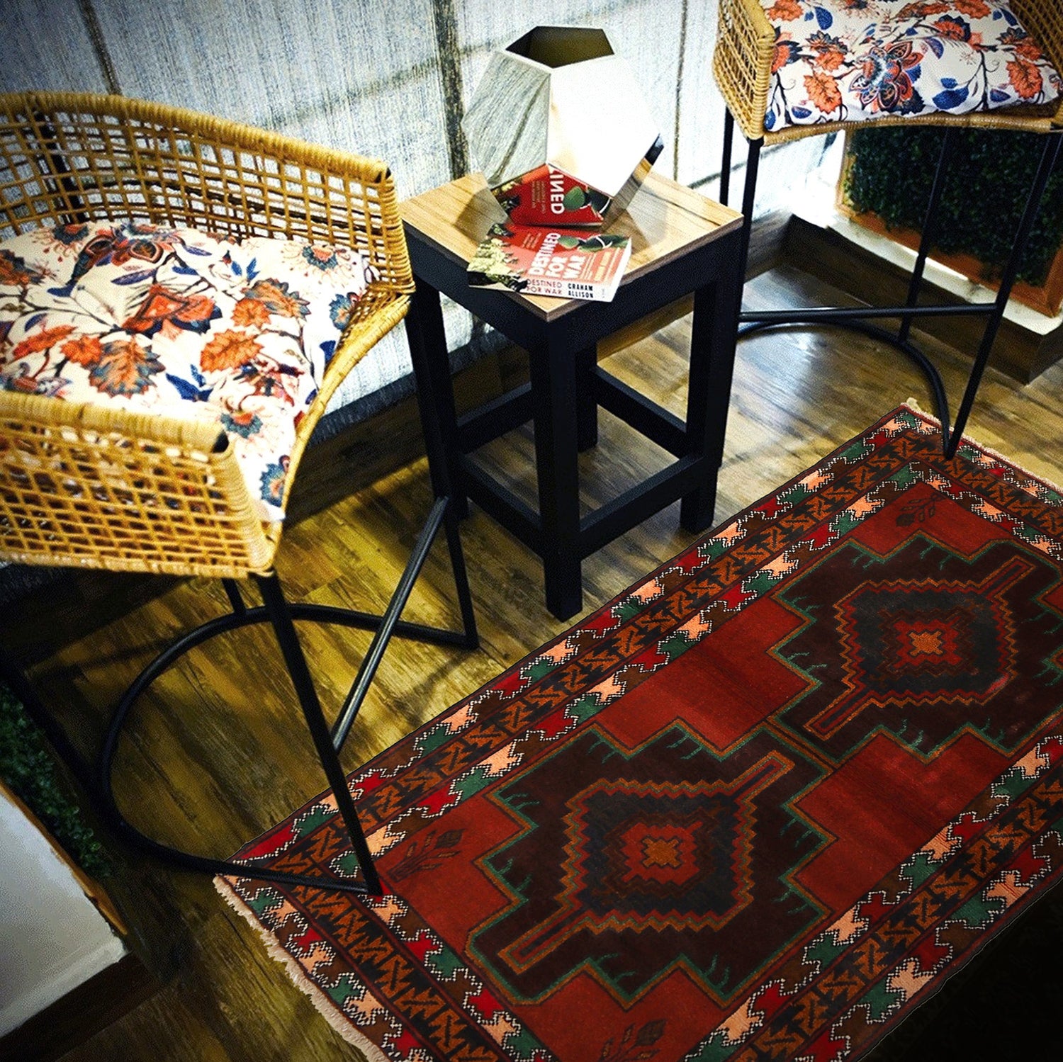 Baluchi Rug Handmade Multi Geometric 3x5 ft