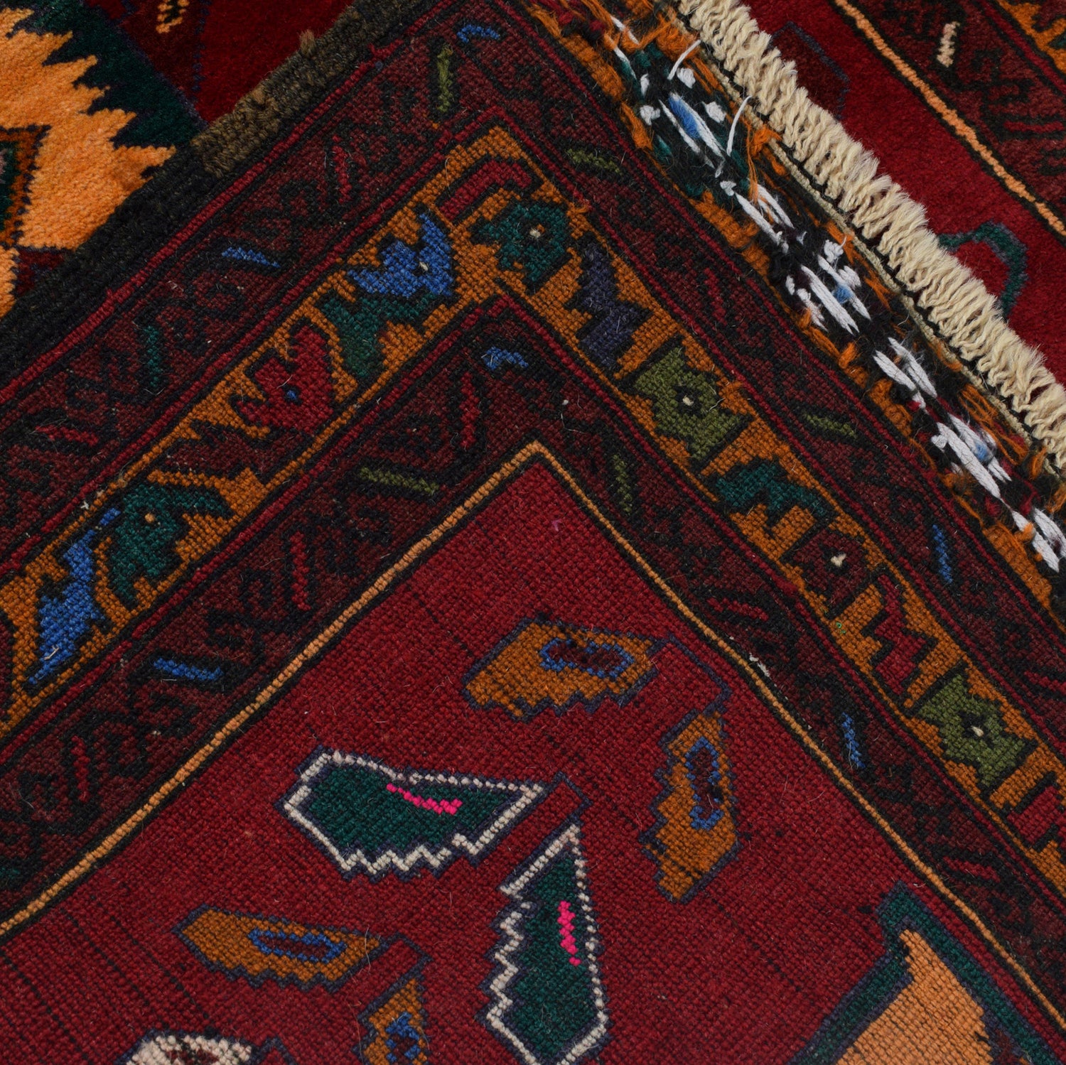 Baluchi Rug Handmade Multi Geometric 2x4 ft