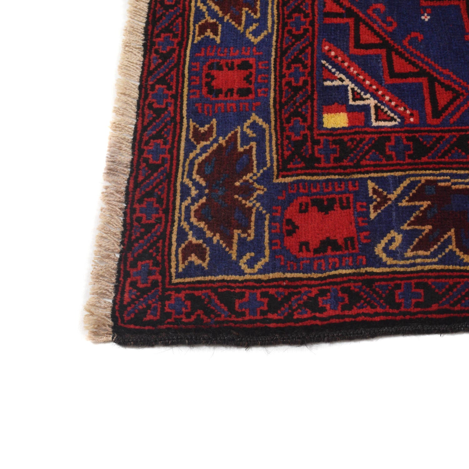 Baluchi Rug Handmade Multi Geometric 4x6 ft