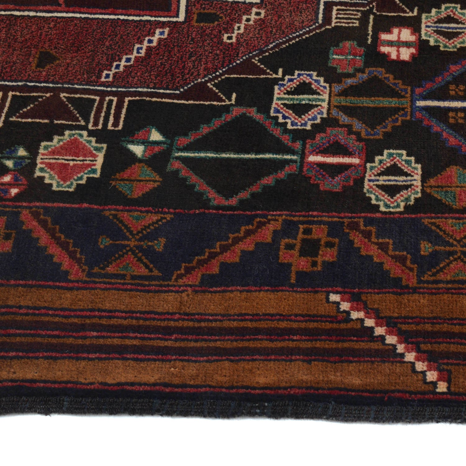 Baluchi Rug Handmade Multi Geometric 4x6 ft