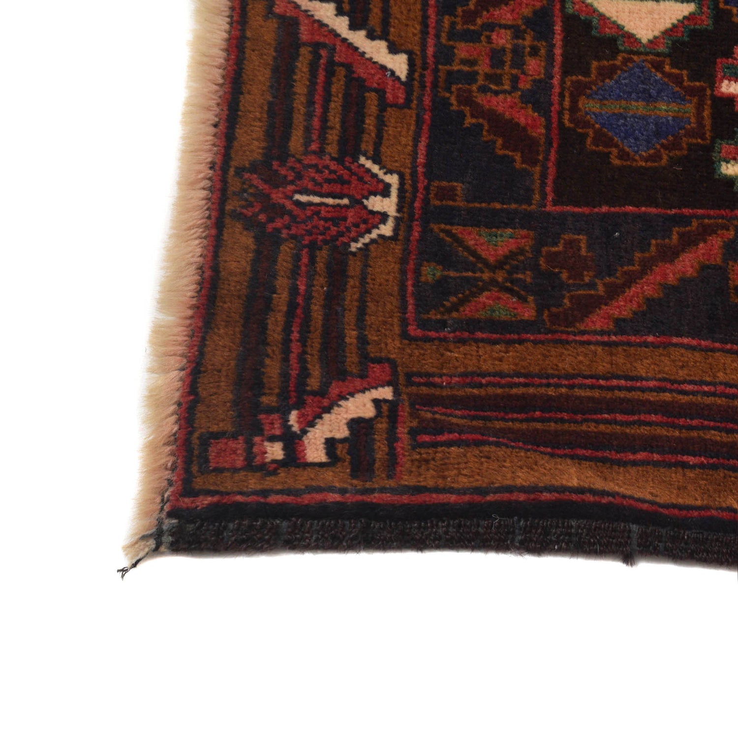Baluchi Rug Handmade Multi Geometric 4x6 ft