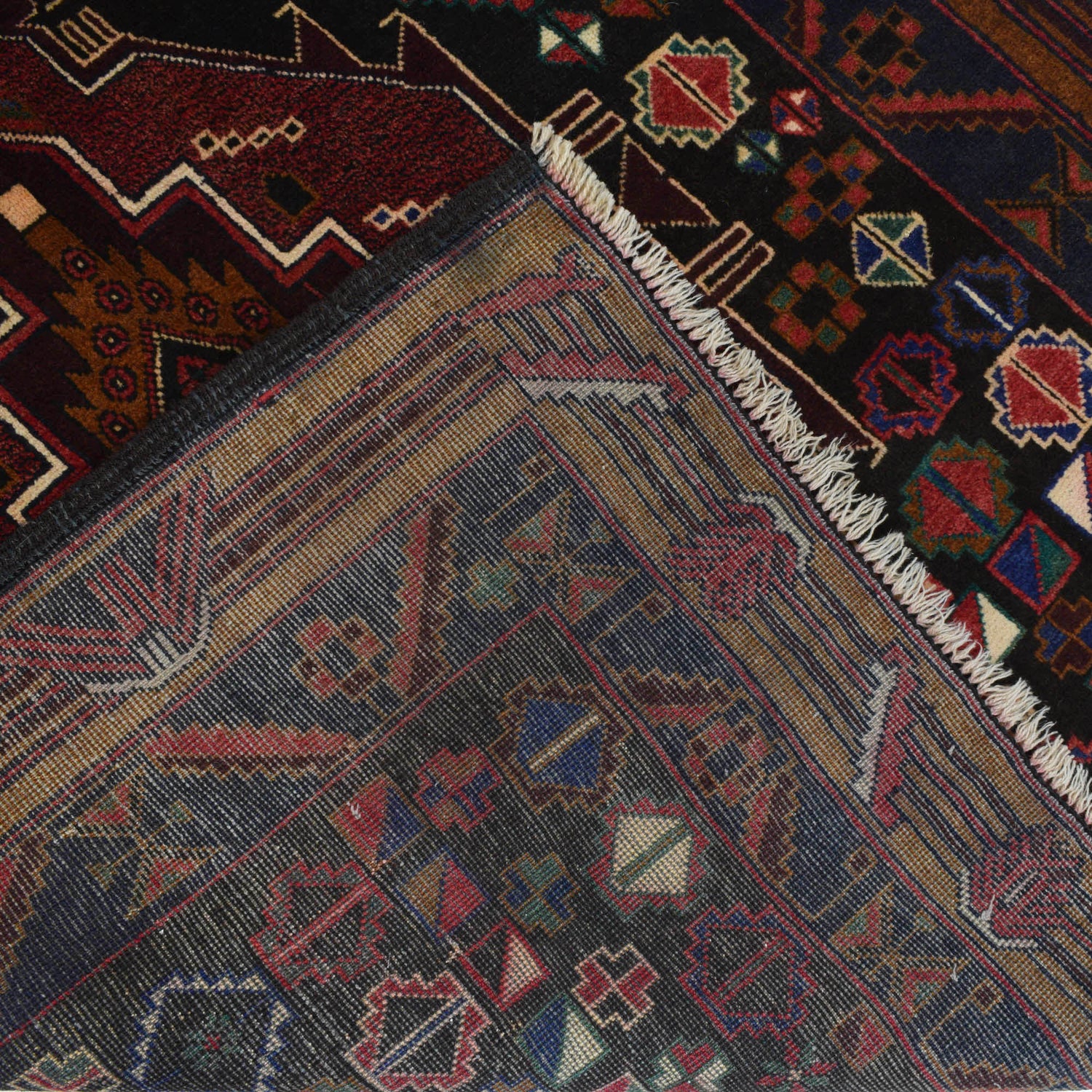 Baluchi Rug Handmade Multi Geometric 4x6 ft