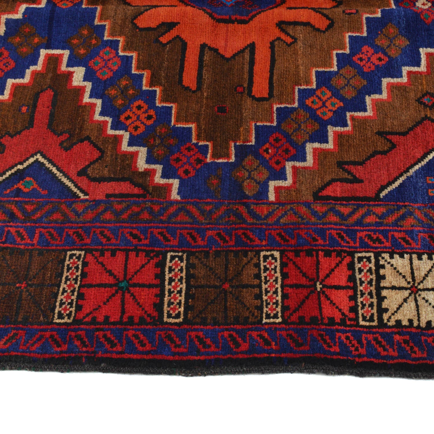 Baluchi Rug Handmade Multi Geometric 4x6 ft