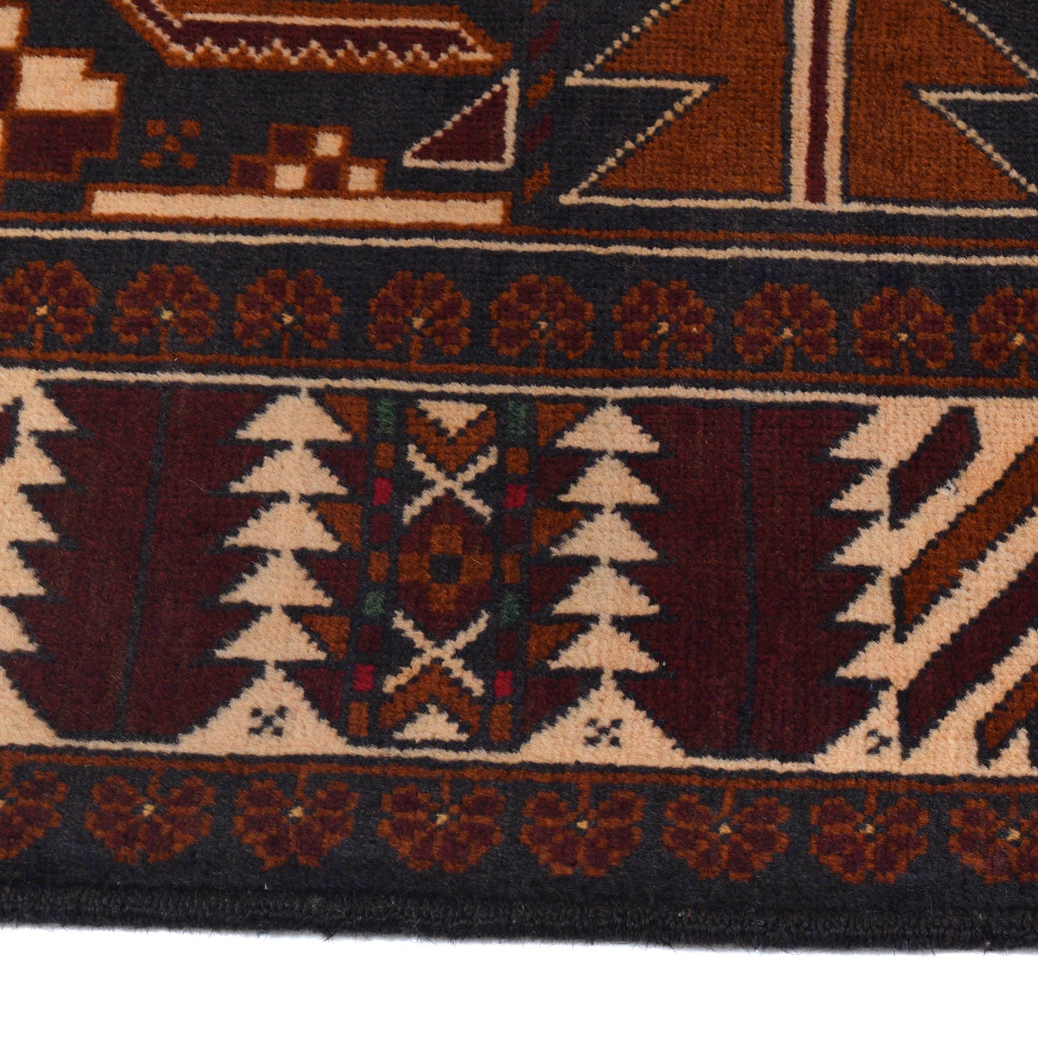 Baluchi Rug Handmade Multi Geometric 4x6 ft