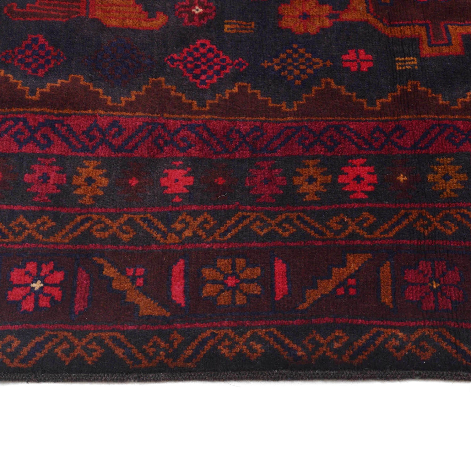 Baluchi Rug Handmade Multi Geometric 4x7 ft