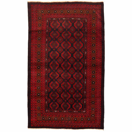 Baluchi Rug Handmade Multi Geometric 4x6 ft