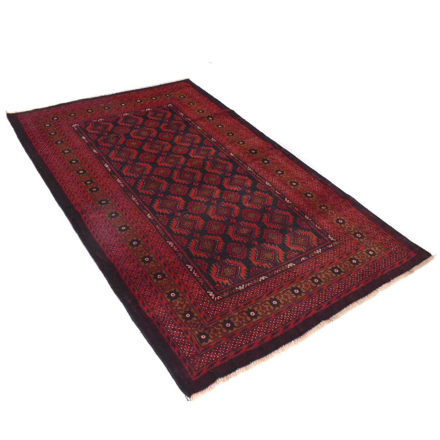Baluchi Rug Handmade Multi Geometric 4x6 ft