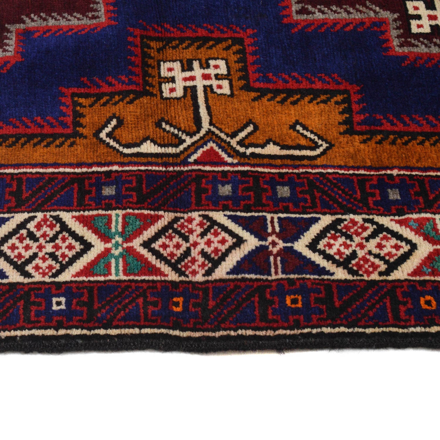 Baluchi Rug Handmade Multi Geometric 4x6 ft