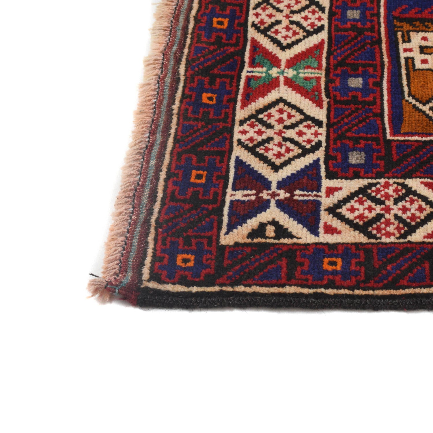 Baluchi Rug Handmade Multi Geometric 4x6 ft