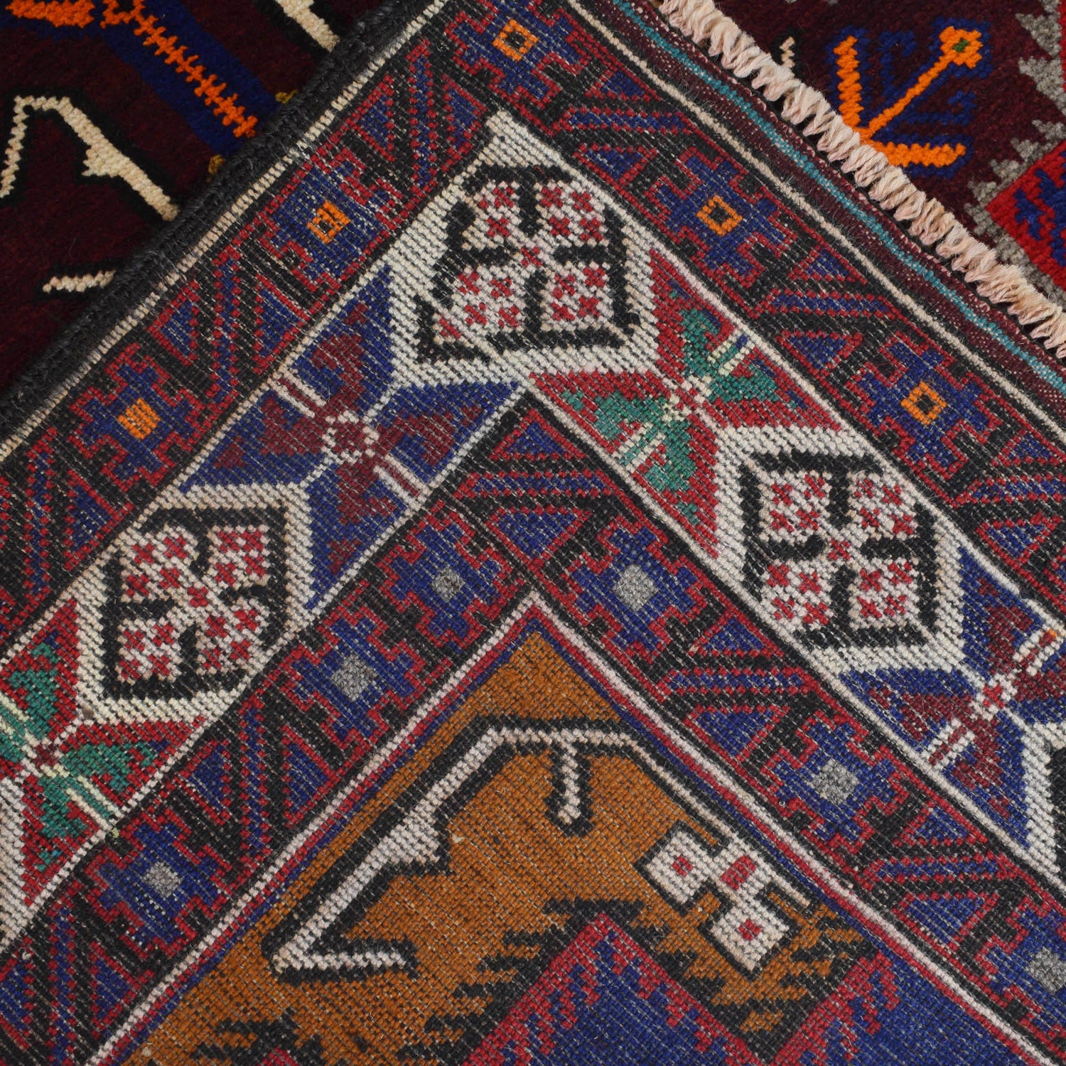 Baluchi Rug Handmade Multi Geometric 4x6 ft