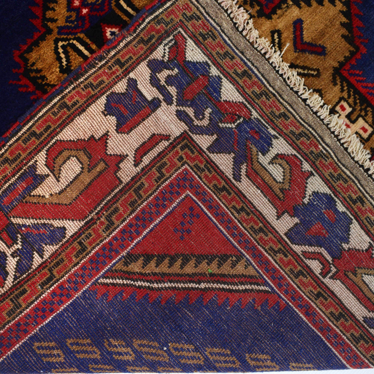 Baluchi Rug Handmade Multi Geometric 4x7 ft