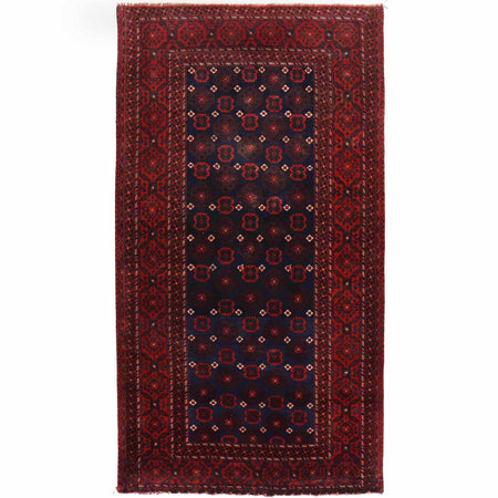 Baluchi Rug Handmade Multi Geometric 4x7 ft