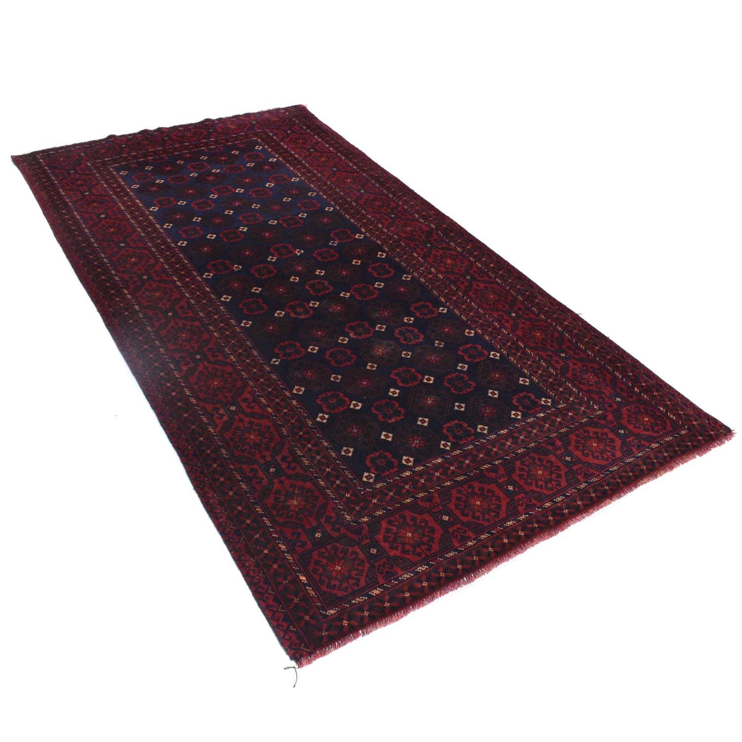 Baluchi Rug Handmade Multi Geometric 4x7 ft