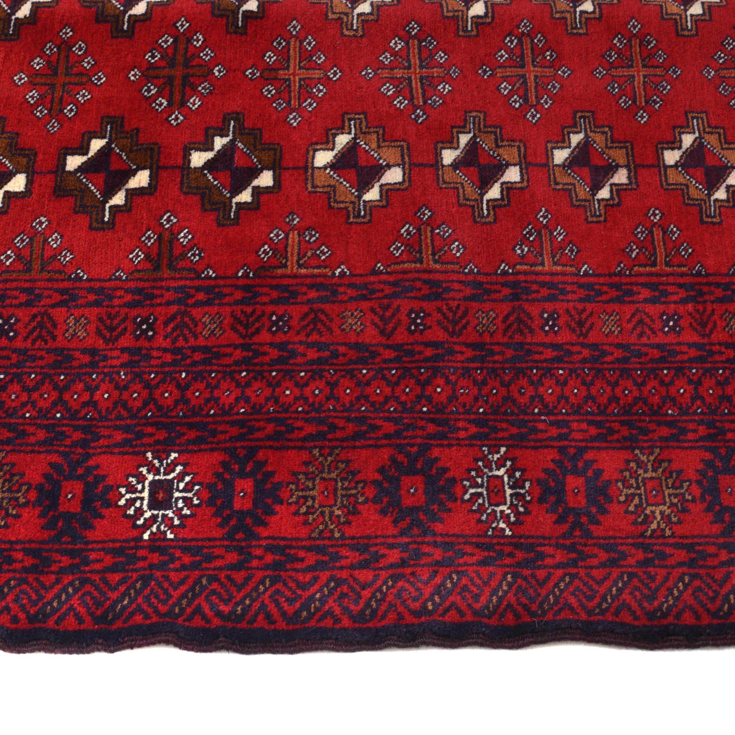 Baluchi Rug Handmade Red Geometric 4x6 ft