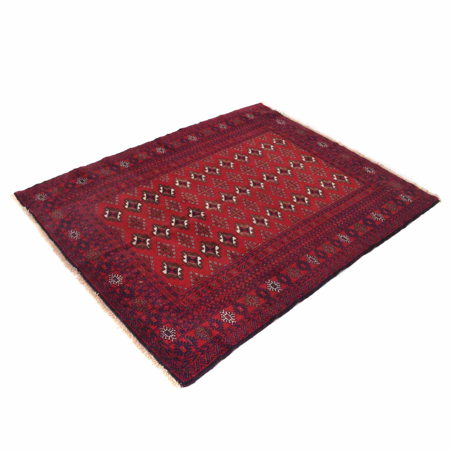 Baluchi Rug Handmade Red Geometric 4x6 ft