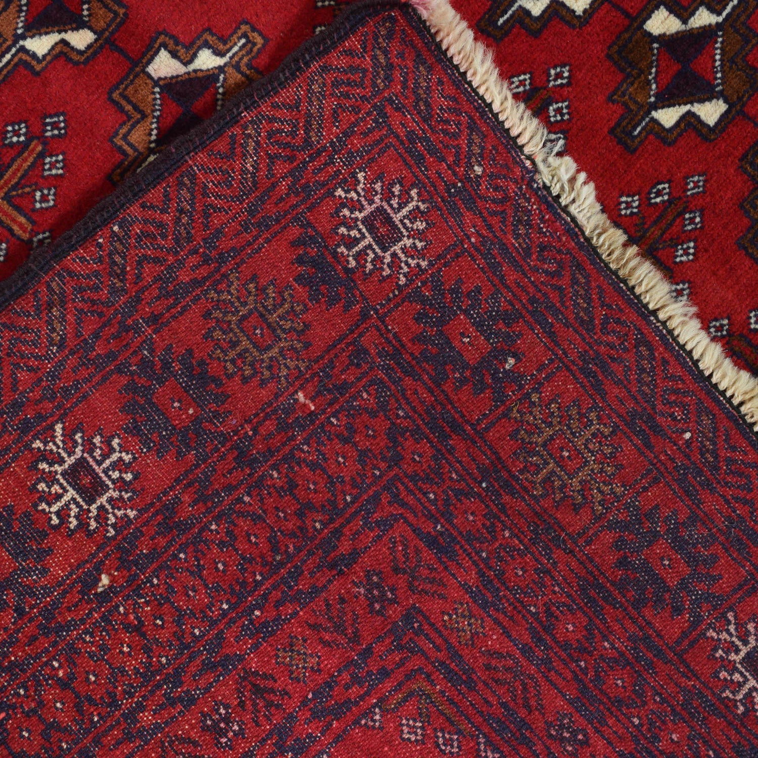 Baluchi Rug Handmade Red Geometric 4x6 ft