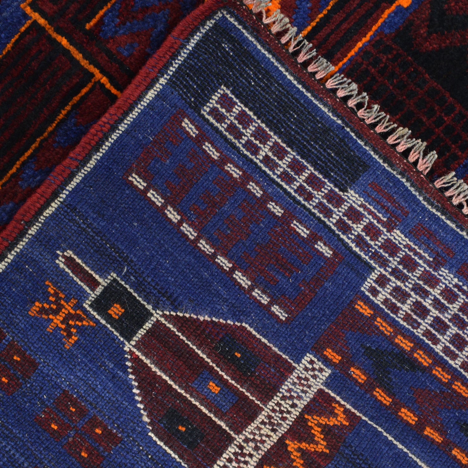 Pictorial Rug Handmade Blue Design