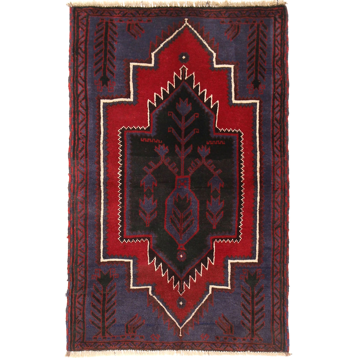 Baluchi Rug Handmade Multi Floral 3x5 ft