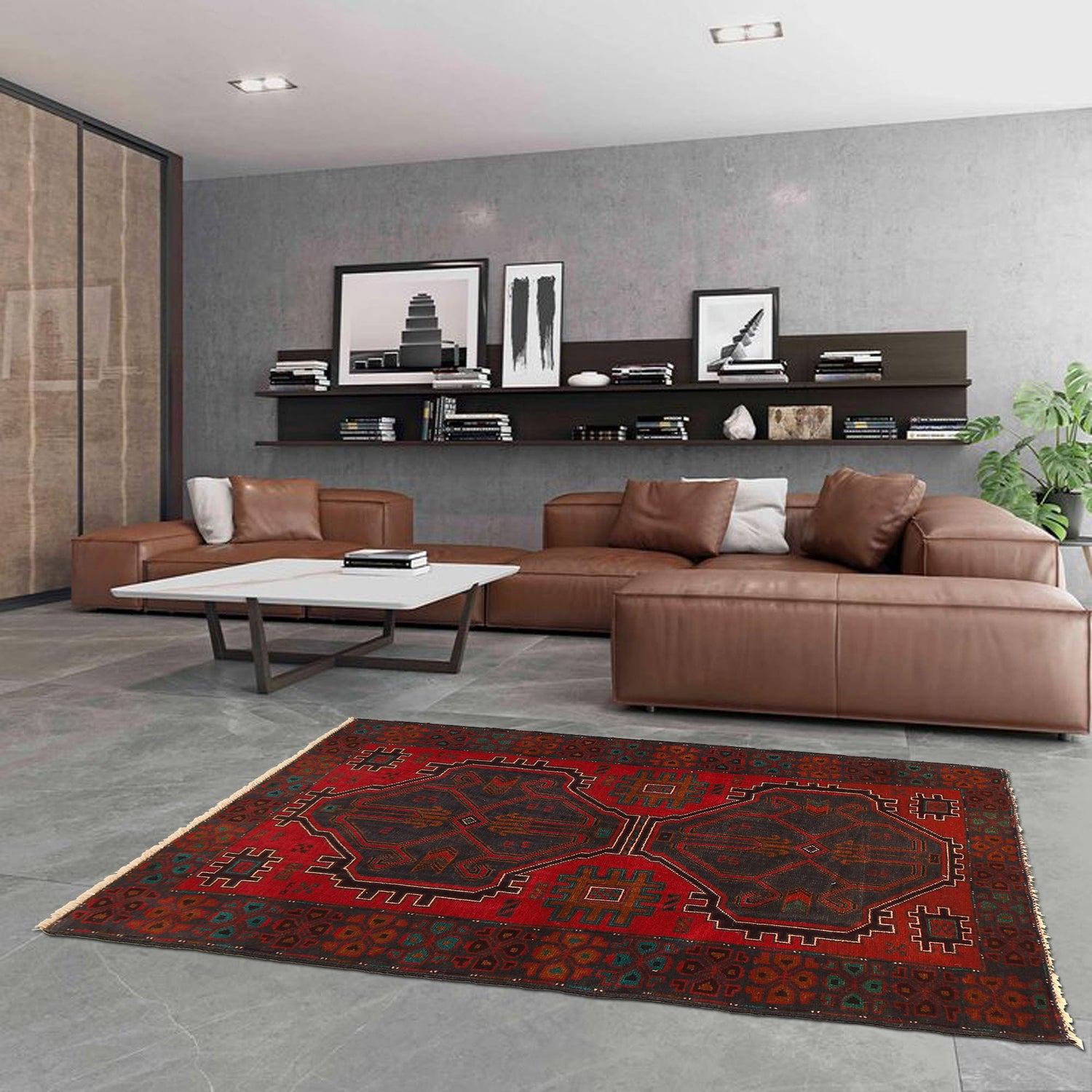Baluchi Rug Handmade Multi Geometric 3x5 ft