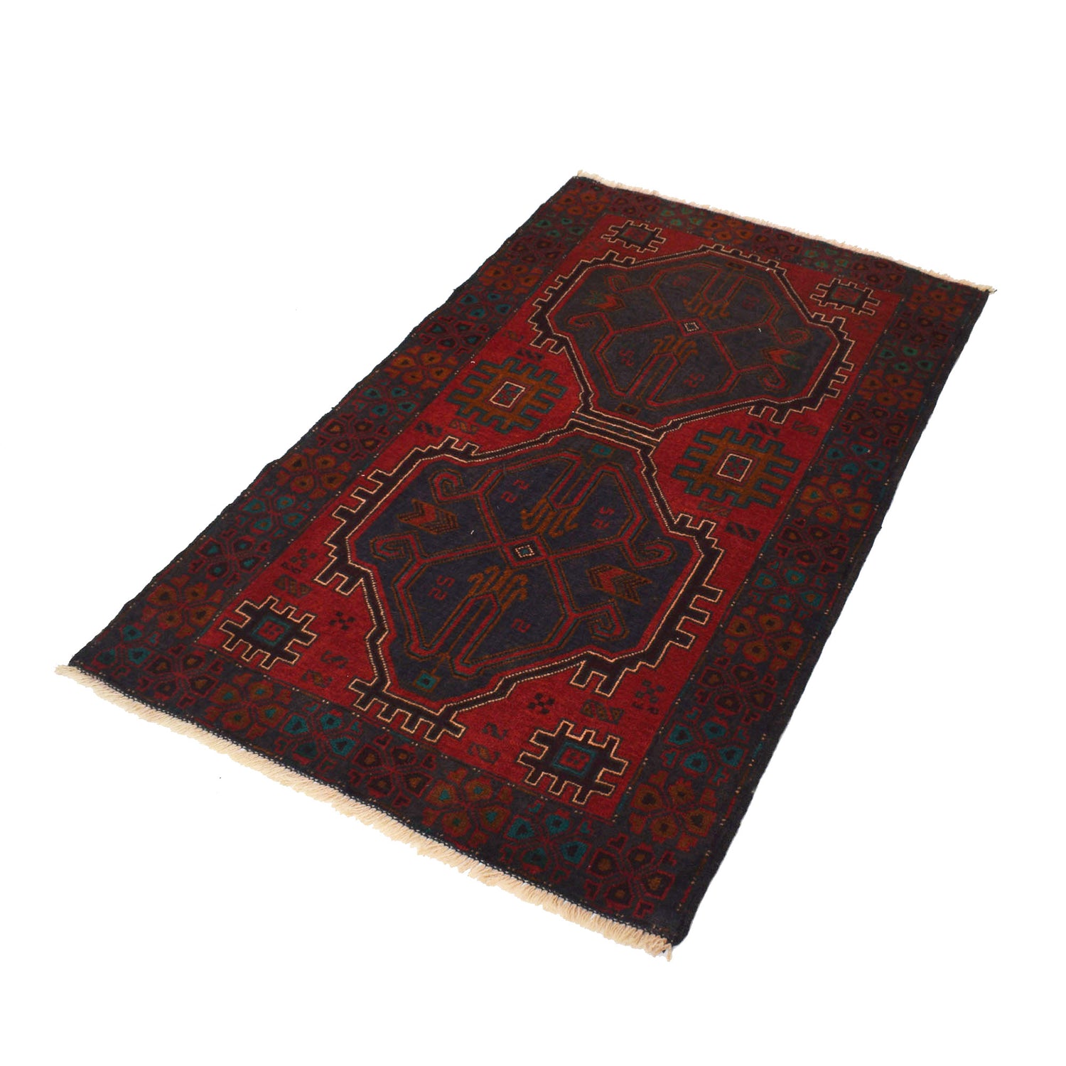 Baluchi Rug Handmade Multi Geometric 3x5 ft