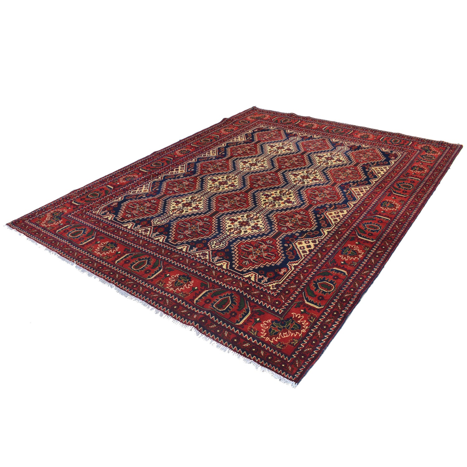 Oriental Area Rug Handmade Multi Geometric 7x10 ft