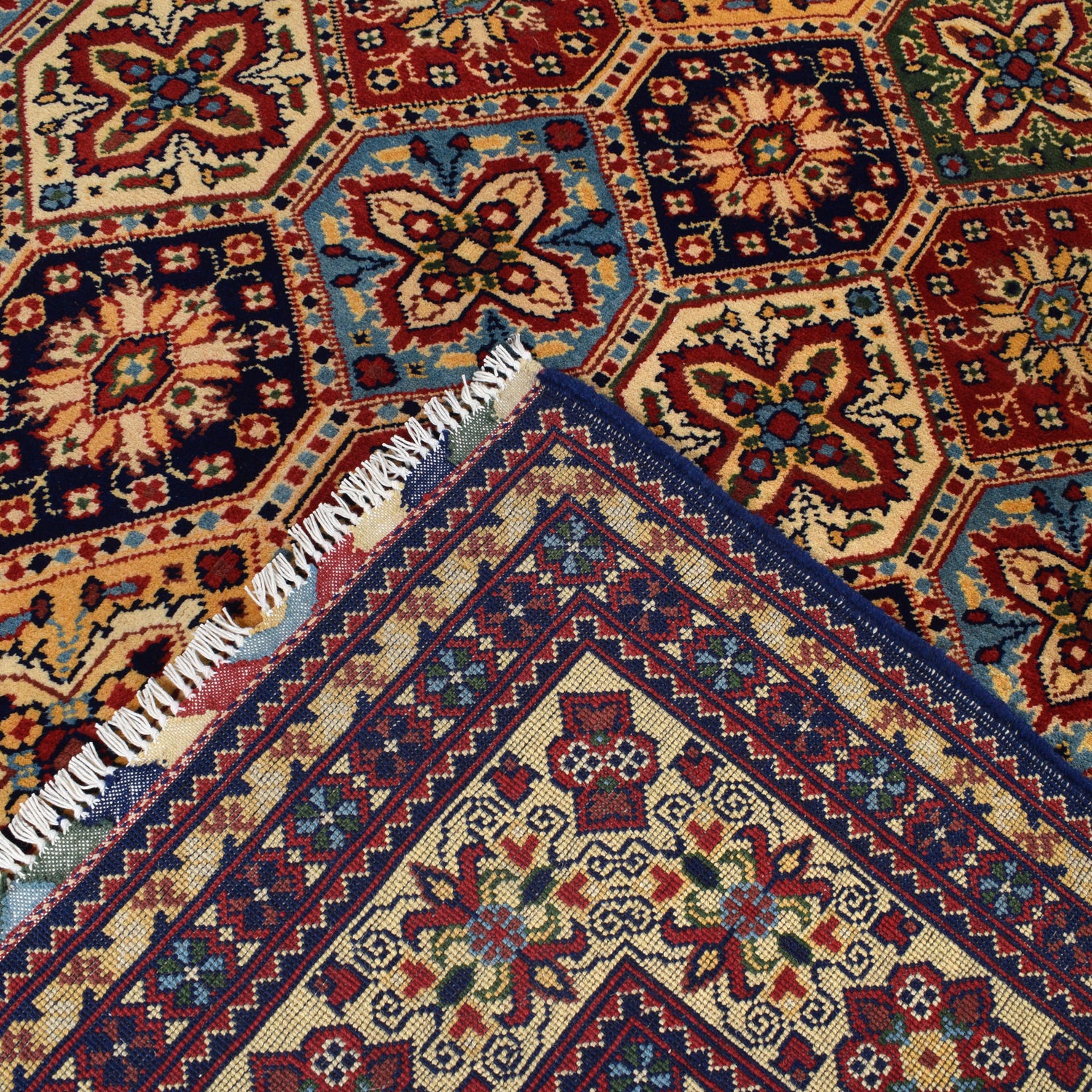 Oriental Area Rug Handmade Multi Geometric 7x10 ft