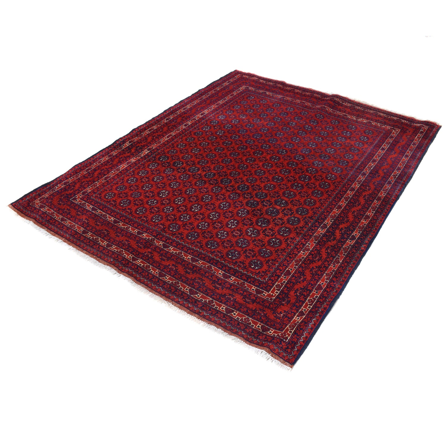 Khoja Roshnai Area Rug Handmade Red Floral 4x7 ft