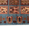 Oriental Area Rug Handmade Blue Geometric 4x7 ft