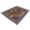 Oriental Area Rug Handmade Blue Geometric 4x7 ft