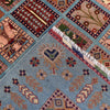 Oriental Area Rug Handmade Blue Geometric 4x7 ft