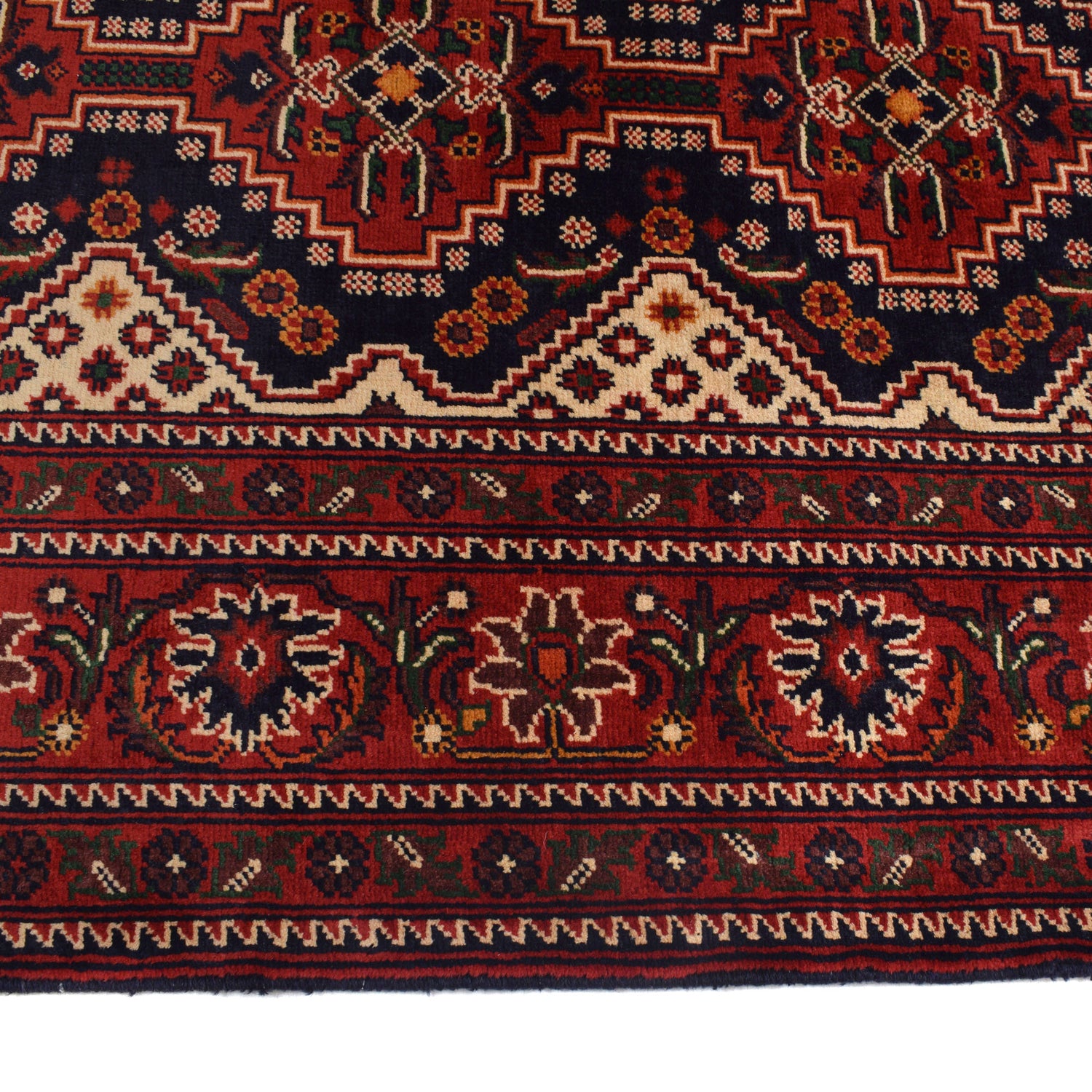 Oriental Area Rug Handmade Multi Geometric 4x7 ft