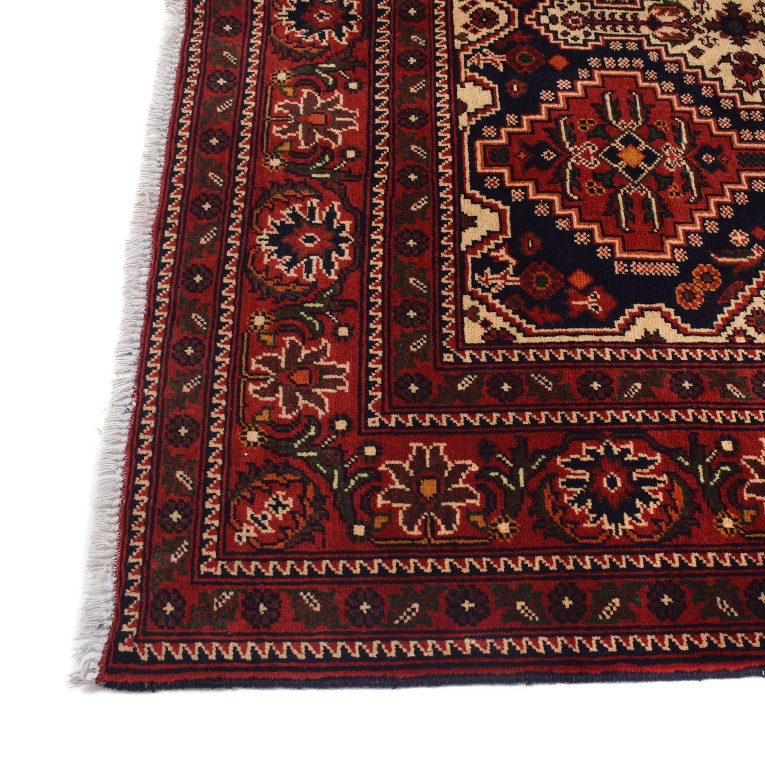 Oriental Area Rug Handmade Multi Geometric 4x7 ft