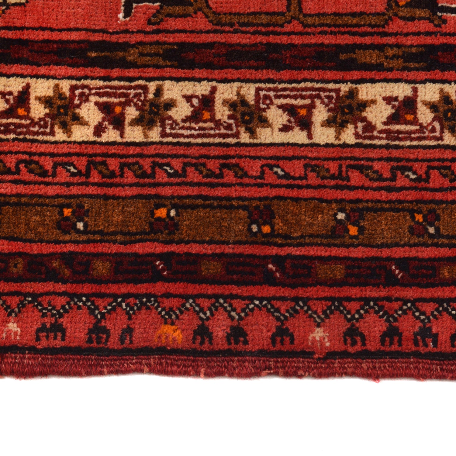 Oriental Area Rug Handmade Beige Geometric 7x10 ft