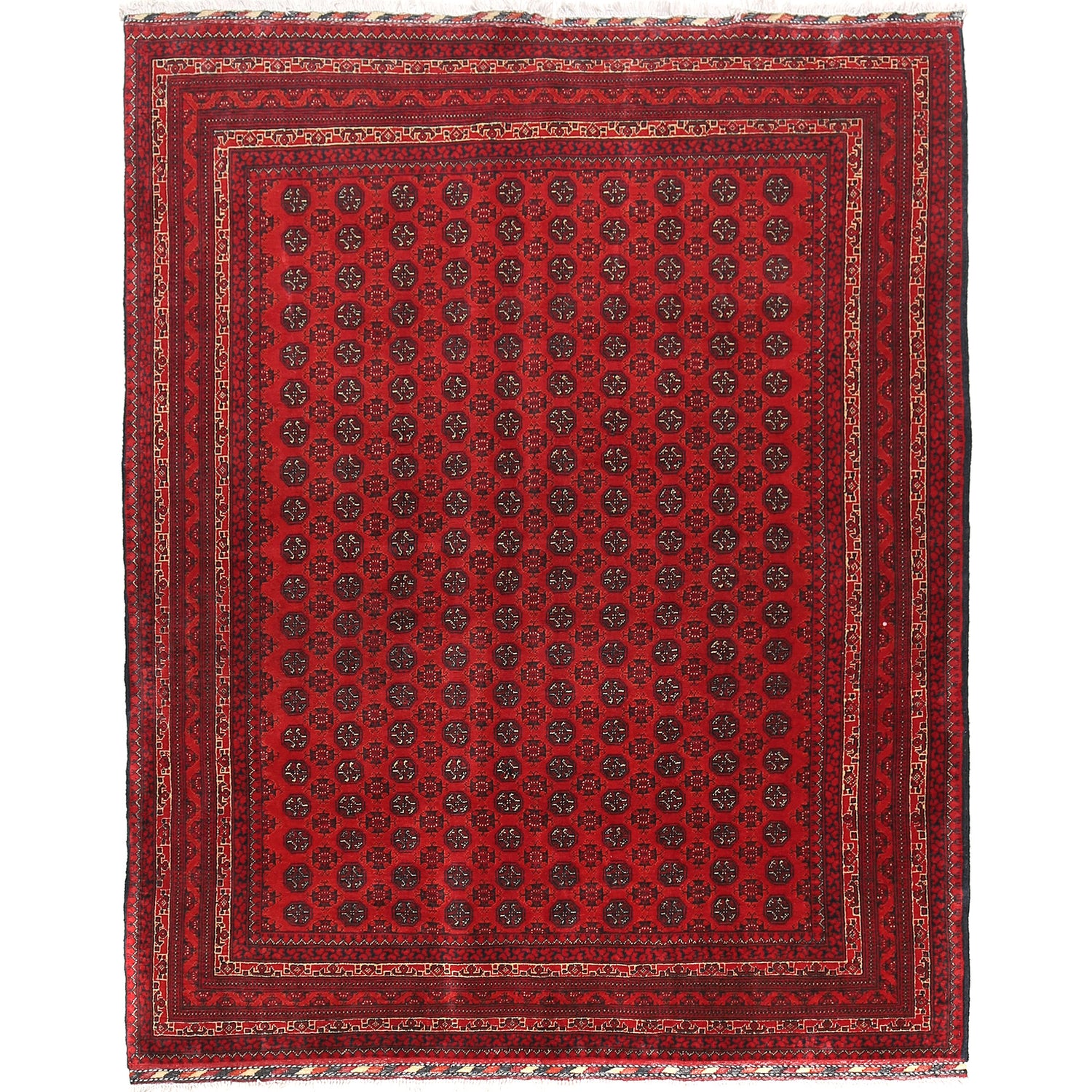 Khoja Roshnai Area Rug Handmade Red Floral 4x7 ft