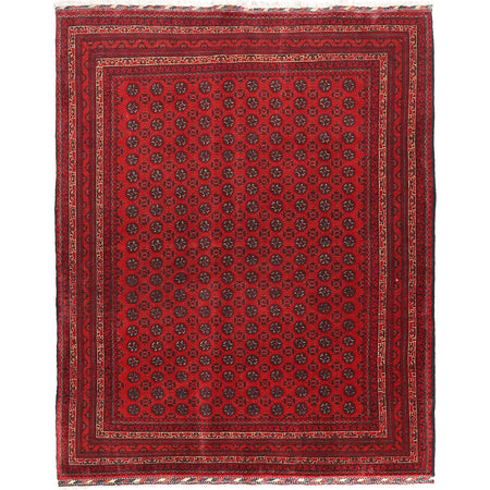 Khoja Roshnai Area Rug Handmade Red Floral 4x7 ft