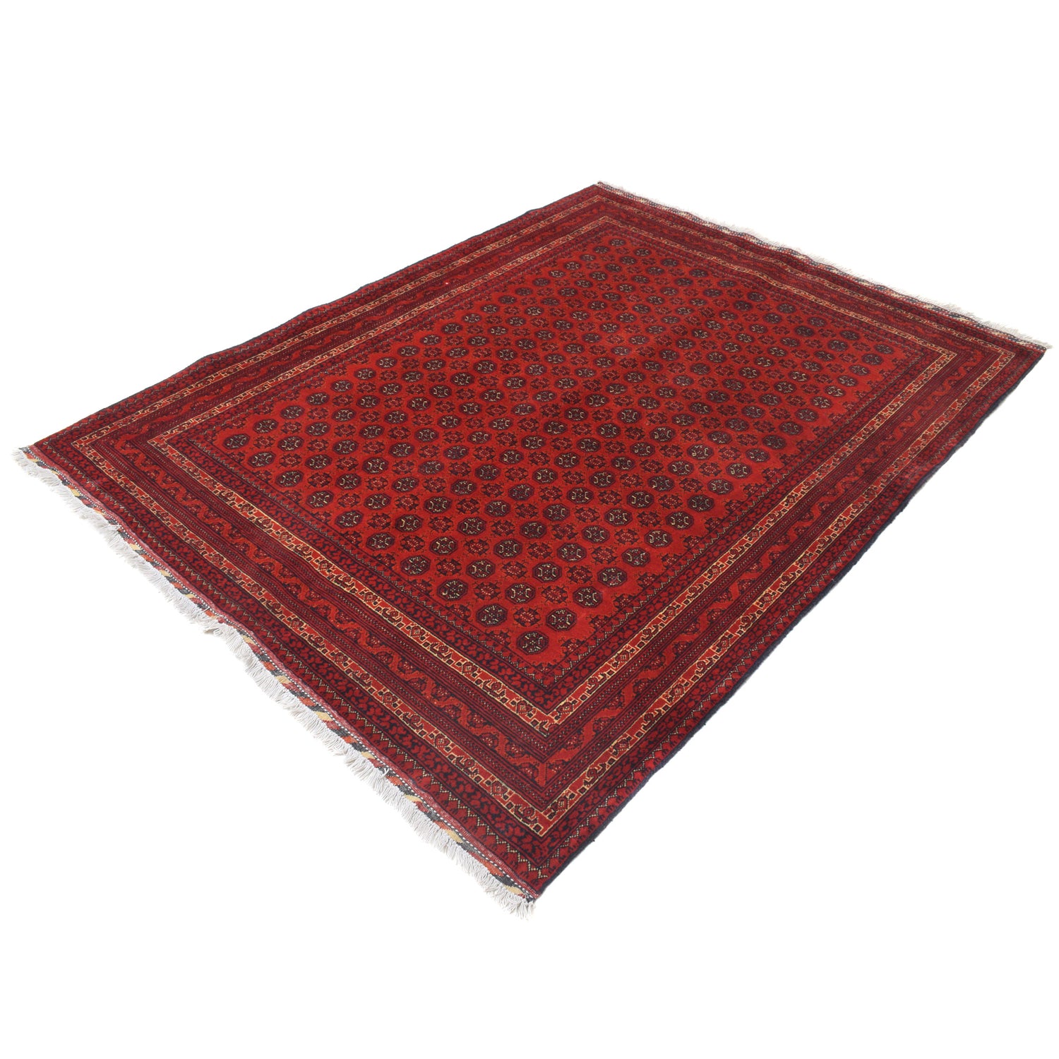 Khoja Roshnai Area Rug Handmade Red Floral 4x7 ft