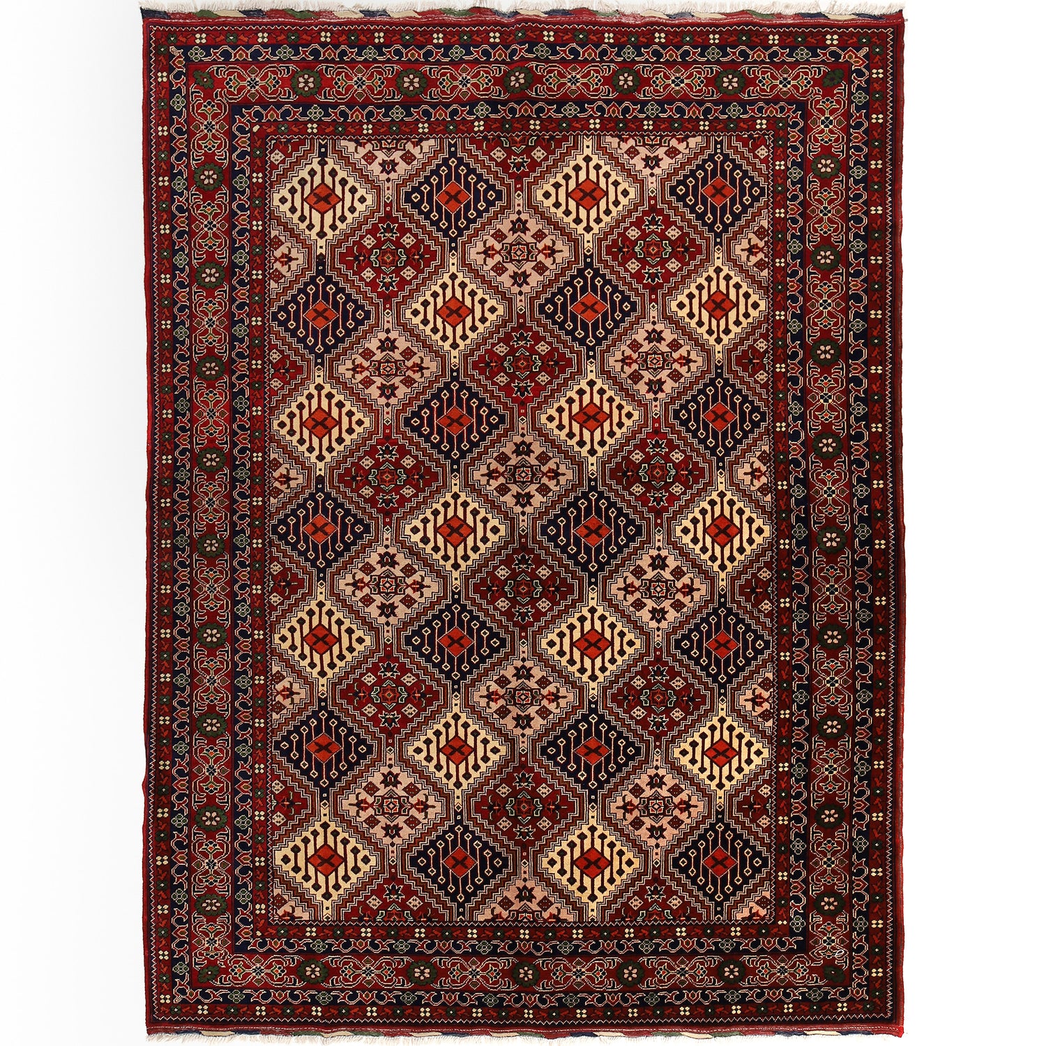 Oriental Area Rug Handmade Multi Geometric 7x10 ft