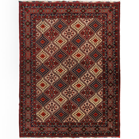 Oriental Area Rug Handmade Multi Geometric 7x10 ft