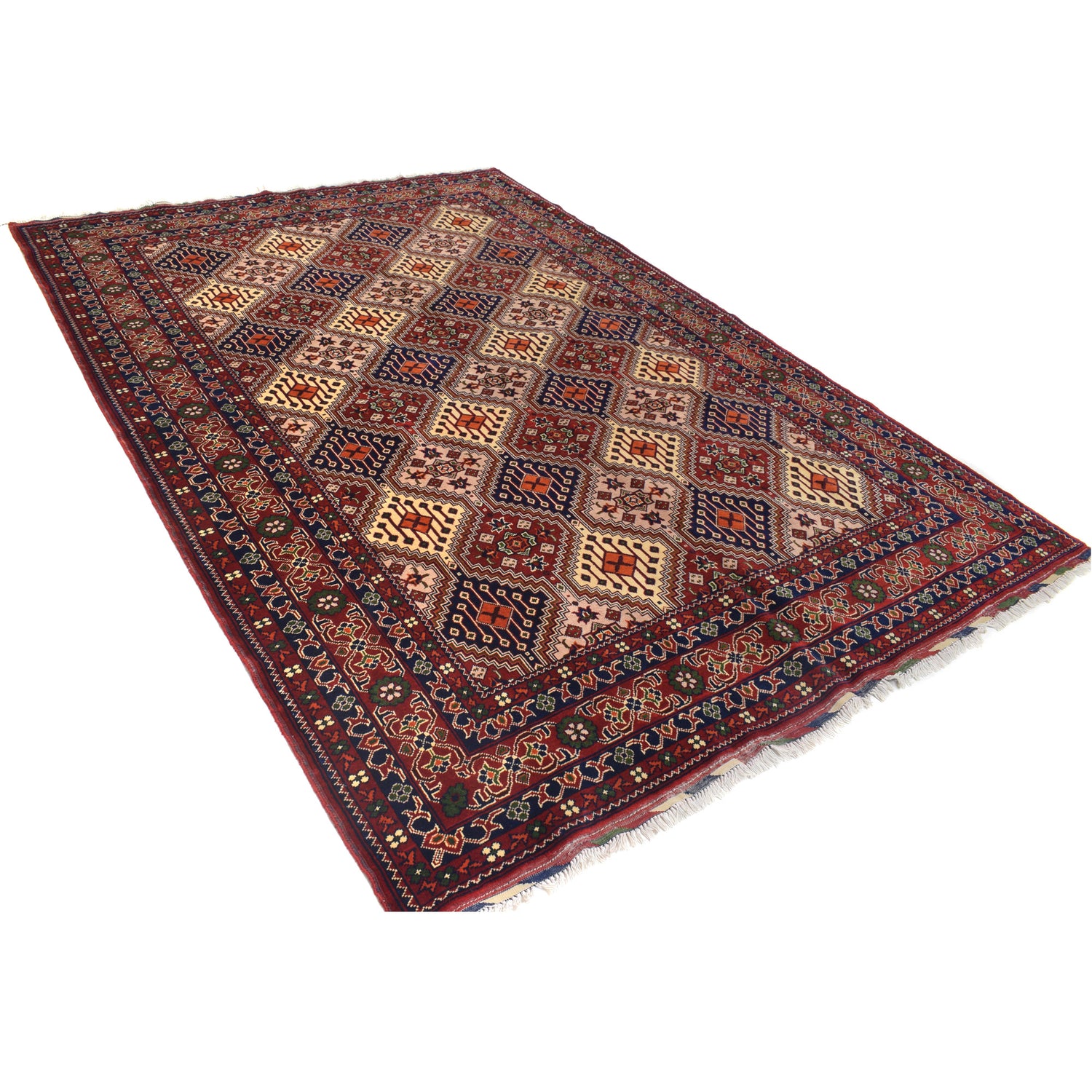 Oriental Area Rug Handmade Multi Geometric 7x10 ft