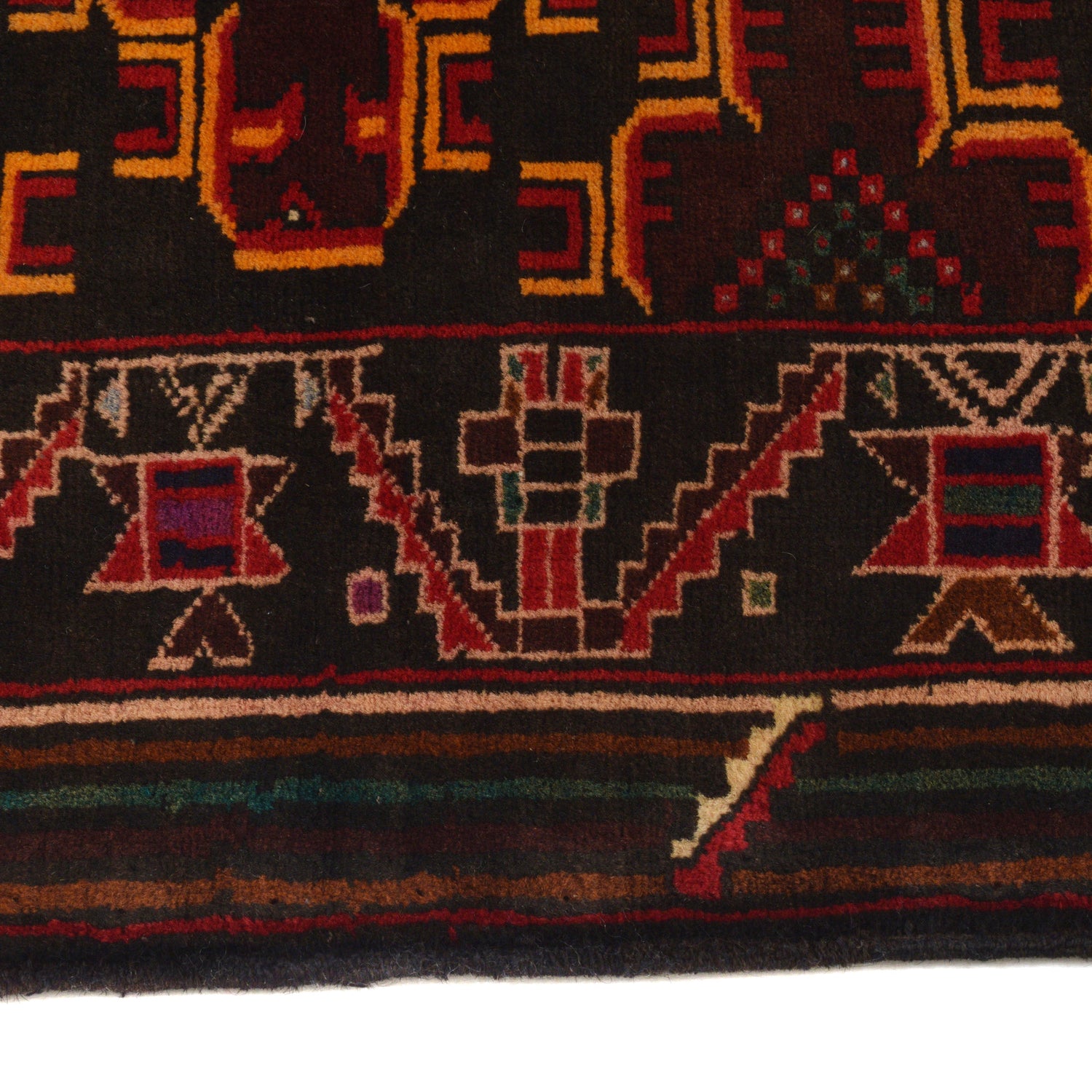 Baluchi Rug Handmade Multi Geometric 3x5 ft