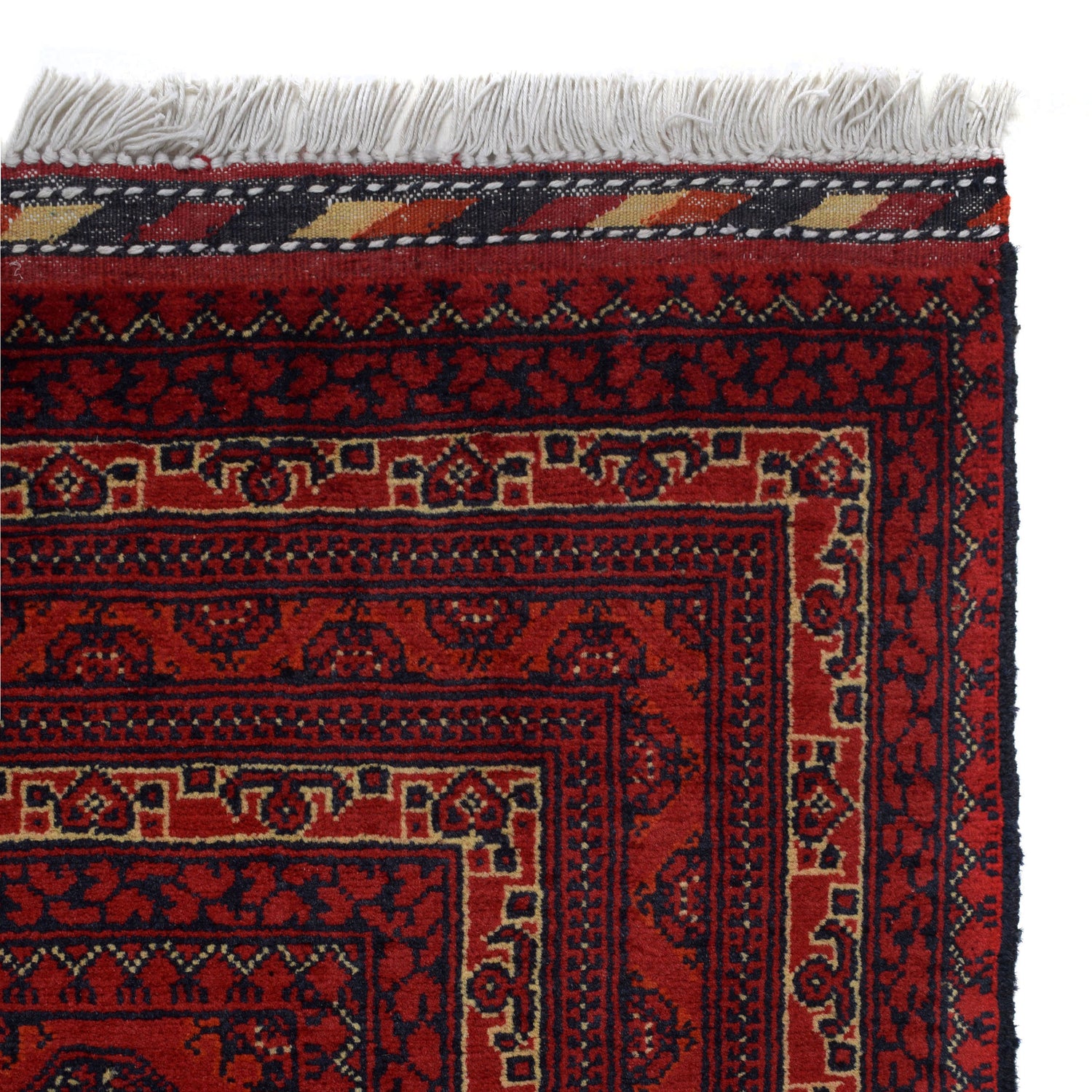 Khoja Roshnai Area Rug Handmade Rich Burgundy Floral 4x7 ft