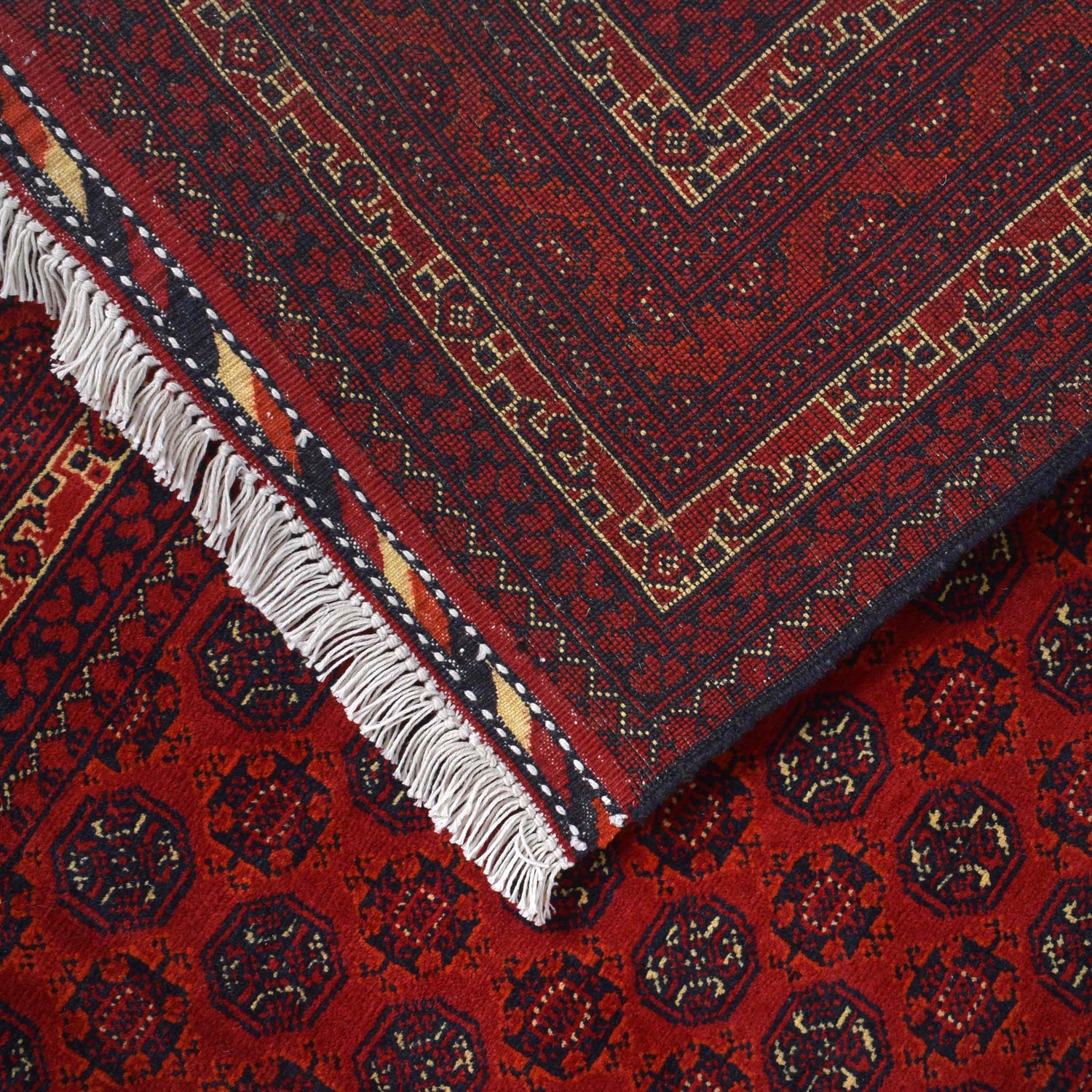 Khoja Roshnai Area Rug Handmade Rich Burgundy Floral 4x7 ft