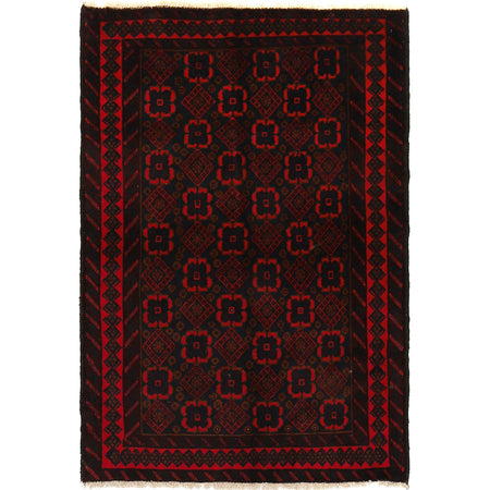 Baluchi Rug Handmade Multi Geometric 2x4 ft