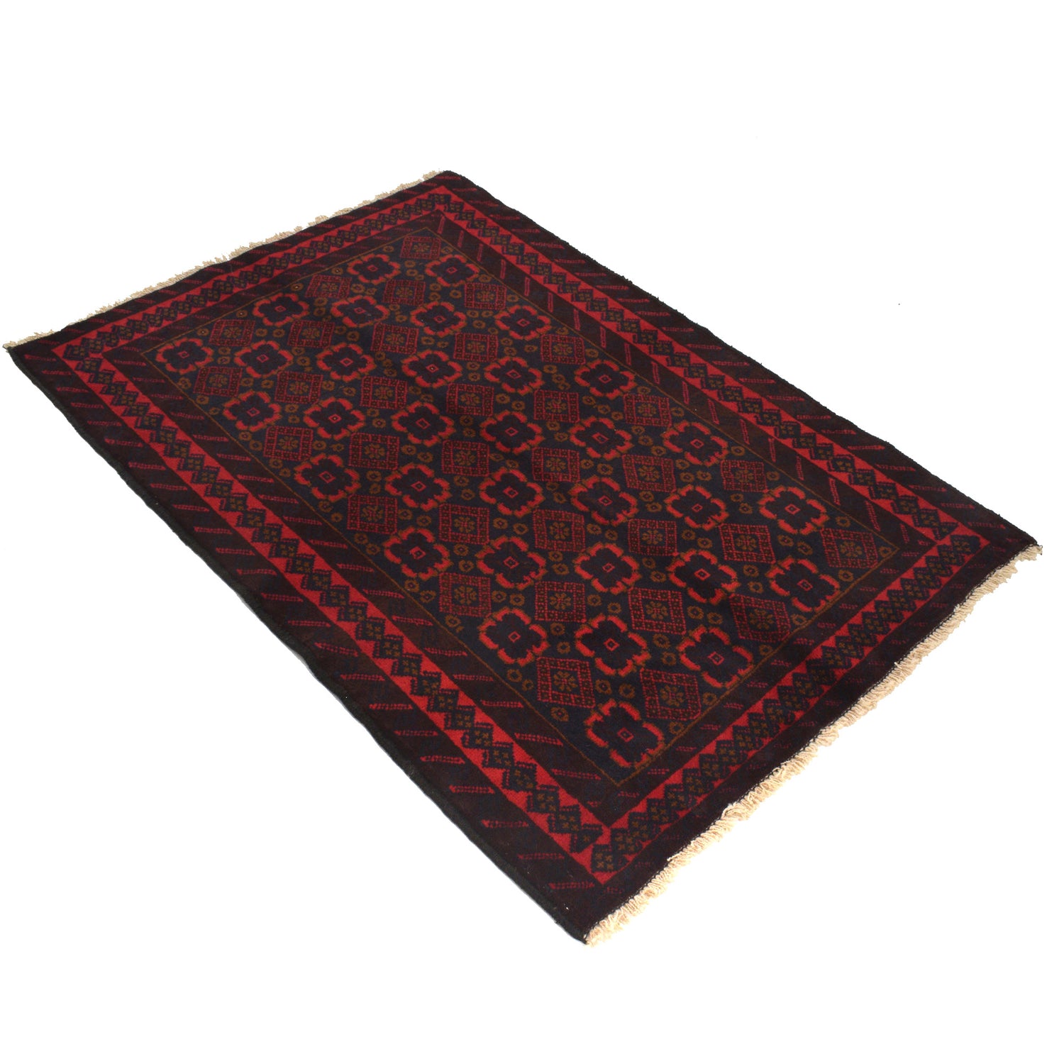 Baluchi Rug Handmade Multi Geometric 2x4 ft