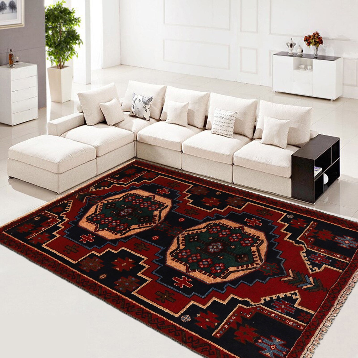 Baluchi Rug Handmade Multi Geometric 3x5 ft
