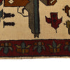 War Area Rug Handmade Ivory Gun + Tank + Grenade 2x4 ft