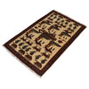 War Area Rug Handmade Ivory Gun + Tank + Grenade 2x4 ft