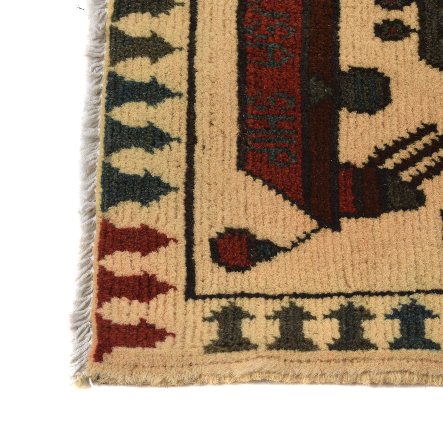 War Area Rug Handmade Beige Helicopter + Weapon + Tank 2x4