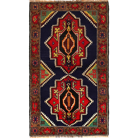 Baluchi Rug Handmade Multi Geometric 3x5 ft