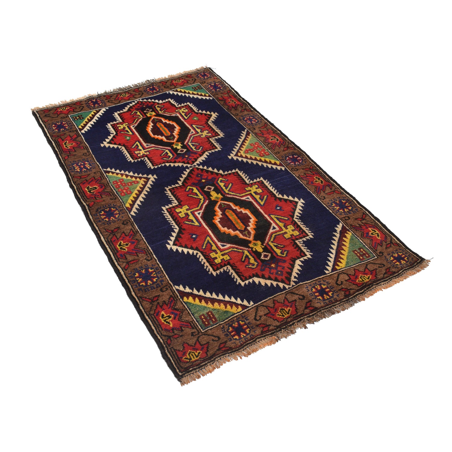 Baluchi Rug Handmade Multi Geometric 3x5 ft